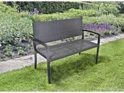 Parkbank Sanremo Schwarz 2-Sitzer 87 x 116 x 60 cm