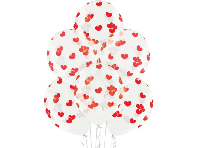 Party Factory Latexballon Ø 25 cm Hearts Red 10 Stück