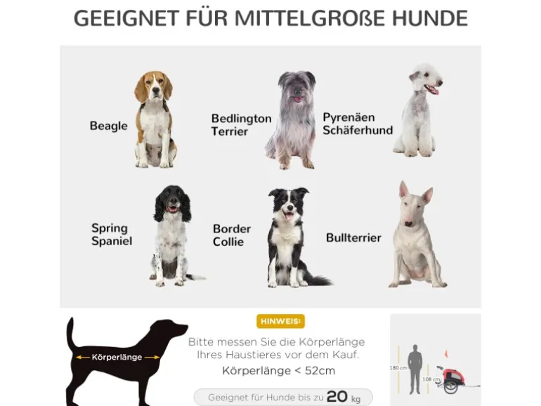 PawHut 2 in 1 Hundeanhänger Universalkupplung
