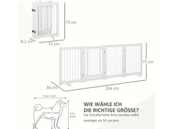 PawHut Absperrgitter mit Tür und 2 Stützfüßen