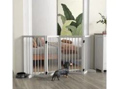 PawHut Absperrgitter 4-Teilig 206 x 76 cm Faltbar mit 2 Stützfüßen