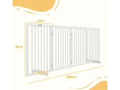 PawHut Absperrgitter 4-Teilig 206 x 76 cm Faltbar mit 2 Stützfüßen