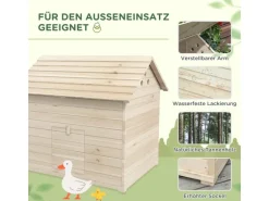 PawHut Entenhaus Tannenholz Naturholz 100L x 82,5B x 91H cm