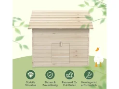 PawHut Entenhaus Tannenholz Naturholz 100L x 82,5B x 91H cm