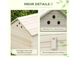 PawHut Entenhaus Tannenholz Naturholz 100L x 82,5B x 91H cm