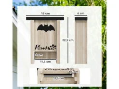 PawHut Fledermauskasten Tannenholz Naturholz 18L x 6B x 22,5H cm