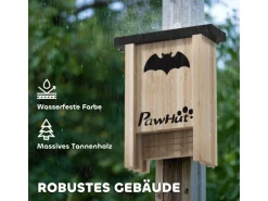 PawHut Fledermauskasten Tannenholz Naturholz 18L x 6B x 22,5H cm