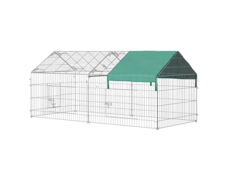 PawHut Freigehege Laufgitter mit Abdeckung 220 x 103 x 103 cm