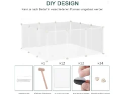 PawHut Freilaufgehege Laufgitter DIY Absperrgitter 105 x 105 x 45 cm