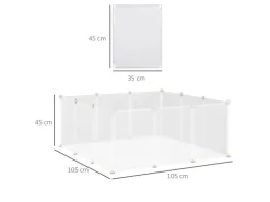 PawHut Freilaufgehege Laufgitter DIY Absperrgitter 105 x 105 x 45 cm