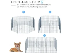PawHut Freilaufgehege Laufstall für Tiere 8-Teilig