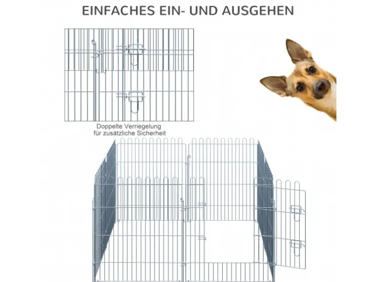 PawHut Freilaufgehege Laufstall für Tiere 8-Teilig
