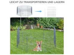 PawHut Freilaufgehege Laufstall für Tiere 8-Teilig