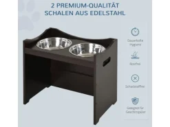 PawHut Futternapf Höhenverstellbar mit 2L Futterständer