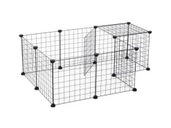 PawHut Gittergehege Metallgitter Flexibel Umformbar 106 x 73 x 36 cm