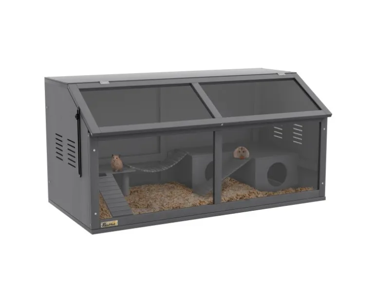 PawHut Hamsterkäfig 100cm mit Hängebrücke Leitern