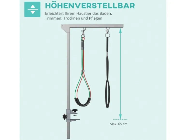 PawHut Haustier Fellpflege mit Klemme Haunch-Halter