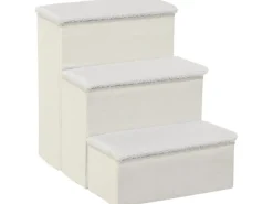 PawHut Haustiertreppe 3 Stufen mit Stauraum