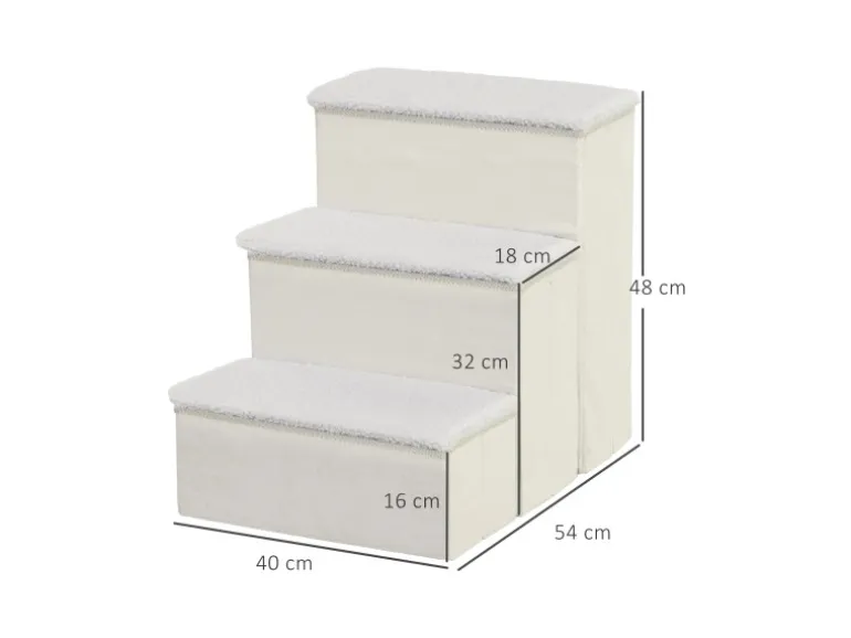 PawHut Haustiertreppe 3 Stufen mit Stauraum