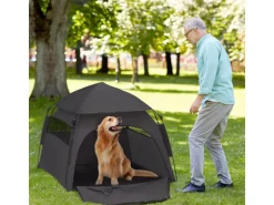 PawHut Haustierzelt Polyester Dunkelgrau 120L x 120B x 106H cm