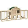 PawHut Hühnerstall 204 x 85 x 93 cm Hühnerhaus mit Freigehege Nistkasten