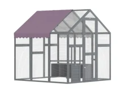 PawHut Hühnerstall Freilaufgehege Freigehege mit Schloss Tannenholz