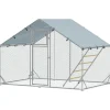 PawHut Hühnerstall Verzinkte Stahlrohre Stahlgitter 300L x 200B x 195H cm