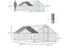 PawHut Hühnerstall XXL Outdoor mit Schatten Dach Schloss