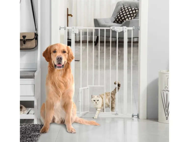 PawHut Hunde Türschutzgitter mit Schließautomatik