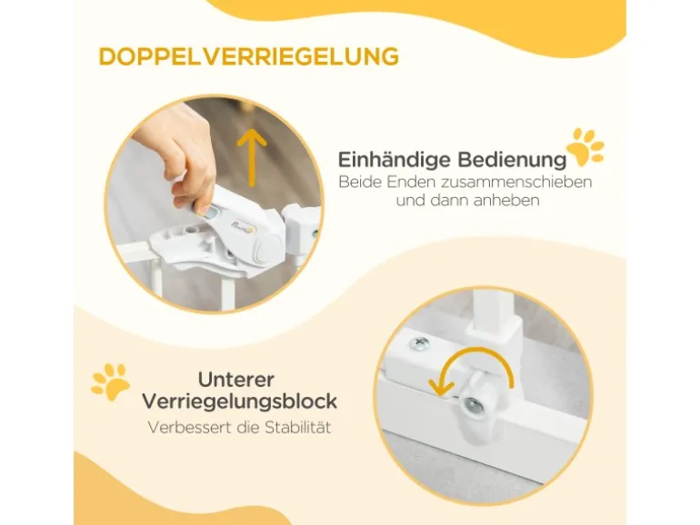 PawHut Hunde Türschutzgitter mit Schließautomatik