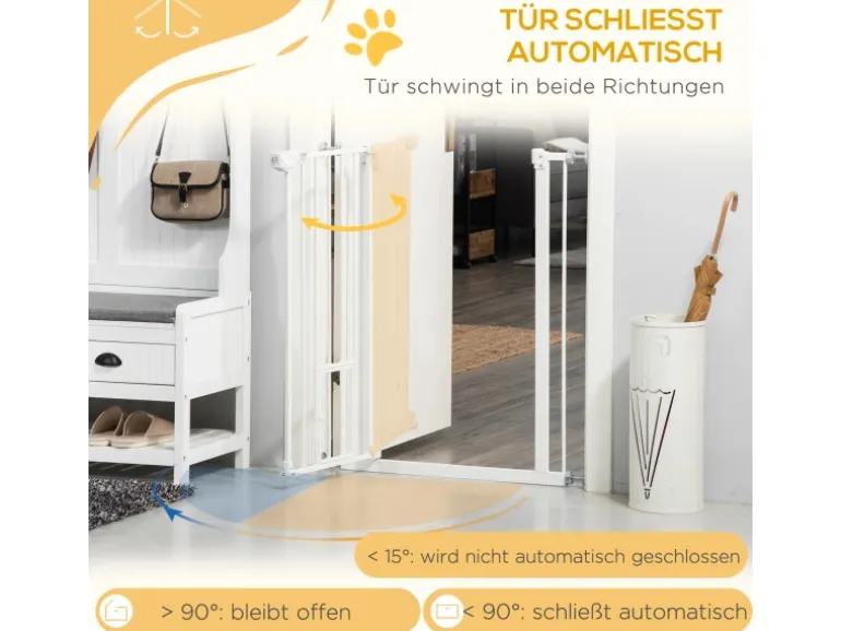PawHut Hunde Türschutzgitter mit Schließautomatik