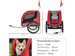 PawHut Hundeanhänger Hunde Fahrrad Anhänger