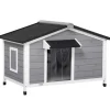 PawHut Hundehütte mit Asphaltdach 109 x 79 x 72 cm