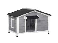PawHut Hundehütte mit Asphaltdach 109 x 79 x 72 cm