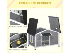 PawHut Hundehütte mit Asphaltdach 109 x 79 x 72 cm