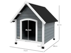 PawHut Hundehütte mit Herausnehmbarem Boden 75 x 88 x 82 cm