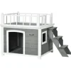 PawHut Hundehütte mit Treppe 121 x 77 x 78 cm