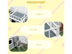PawHut Hundehütte mit Treppe 121 x 77 x 78 cm