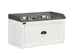 PawHut Hundenapf 2 x 2L mit Schublade Edelstahlnapf