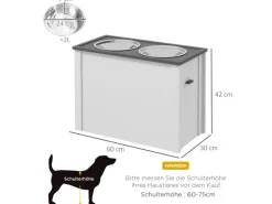 PawHut Hundenapf Futterstation mit Stauraum
