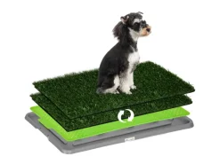 PawHut Hundetoilette mit 2 Grasmatten für Töpfchentraining Welpen