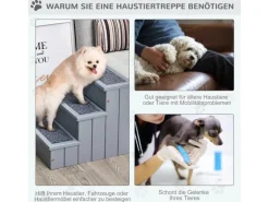 PawHut Hundetreppe 3 Stufen Einstiegshilfe