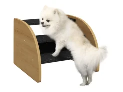 PawHut Hundetreppe 3 Stufen mit Seitenwand