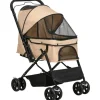 PawHut Hundewagen Stahl Oxford-Gewebe Braun 76,5L x 52B x 95H cm