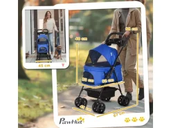 PawHut Hundewagen mit Klappfunktion Becherhalter