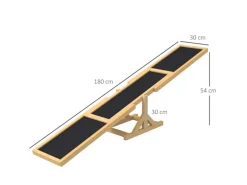 PawHut Hundewippe Hunde Agility Wippe Tannenholz Gelb 180L x 30B x 30H cm