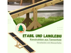 PawHut Hundewippe Hunde Agility Wippe Tannenholz Gelb 180L x 30B x 30H cm