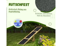PawHut Hundewippe Hunde Agility Wippe Tannenholz Gelb 180L x 30B x 30H cm