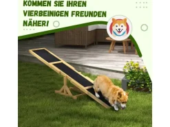 PawHut Hundewippe Hunde Agility Wippe Tannenholz Gelb 180L x 30B x 30H cm
