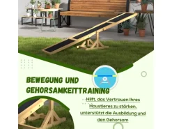 PawHut Hundewippe Hunde Agility Wippe Tannenholz Gelb 180L x 30B x 30H cm
